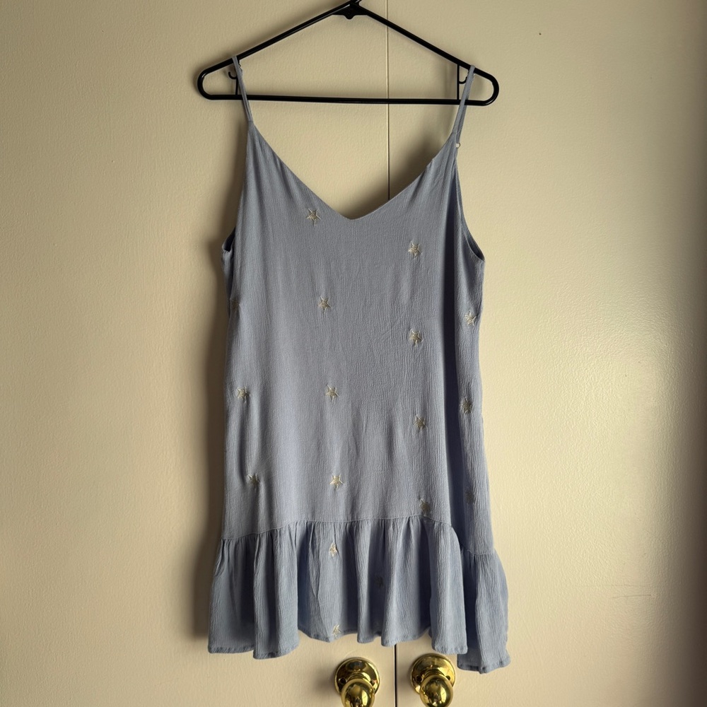 Storia Periwinkle Blue Shine Bright Swing Dress Stars Celestial Women’s Small - Picture 5 of 16